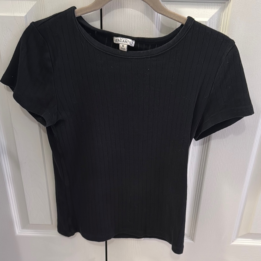 JCREW Black Ribbed T-Shirt